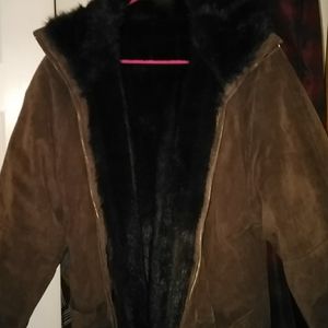 Faux Fur Leather Mens Jacket